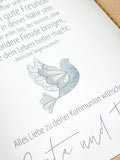 Geldgeschenk Taube blau