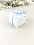 10x Gastgeschenk Teelicht Taube blau