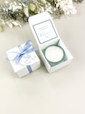 10x Gastgeschenk Teelicht Taube blau