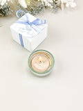 10x Gastgeschenk Teelicht Taube blau