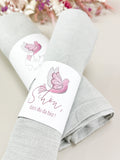 Serviettenbanderole Taube rosa