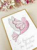 Geldgeschenk Taube rosa