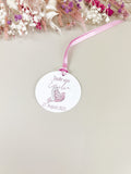 Geschenkanhänger Taube rosa