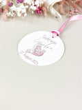 Geschenkanhänger Taube rosa