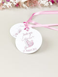 Geschenkanhänger Taube rosa