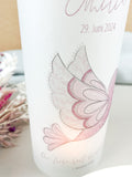 Lichthülle Taube grau rosa