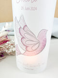 Lichthülle Taube grau rosa