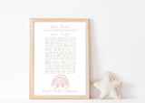 Patenbrief Regenbogen rosa