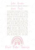Patenbrief Regenbogen rosa