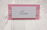 Tischkarte Rosy Lace