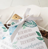 Gastgeschenk Blätterkranz blau