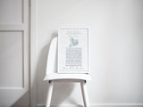 Patenbrief Taube blau