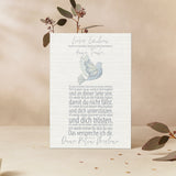 Patenbrief Taube blau