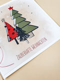 Weihnachtskarte Tanne rot grün