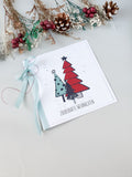 Set Weihnachtskarten rot türkis