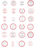 Adventskalender mit 24 Teelichtern, lustige Botschaften, rot weiß