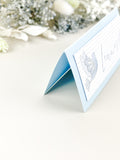 Tischkarte Taube blau