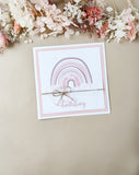 Einladungskarte Regenbogen rosa