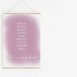 Poster Spruch rosa