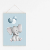 Poster Elefant blau