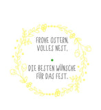 Teelicht mit Botschaft - *Frohe Ostern* gelb