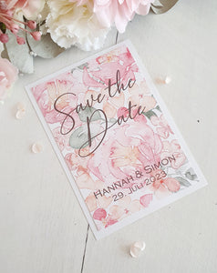 Save the Date Karte, StD, Ankündigung, Save the Date mit Blumen, Hochzeitseinladung, Einladungskarte, Einladung, Hochzeit