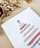 Weihnachtskarte Aquarelltanne beige