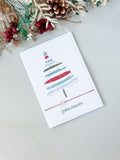 Weihnachtskarte Aquarelltanne türkis rot